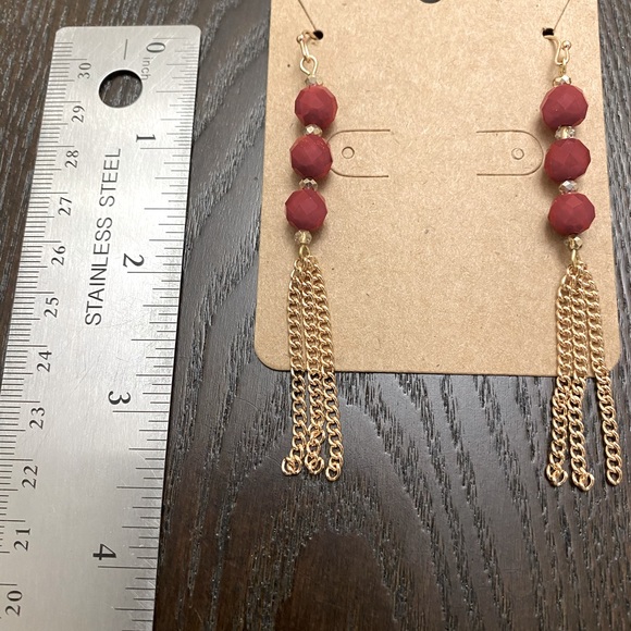 B: Ruby Red Dangler Earrings - Picture 4 of 4